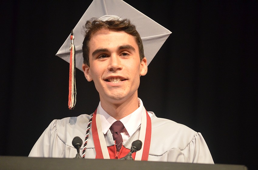 Luke Rowland reminds his classmates that the possibilities are endless in post-graduate life.