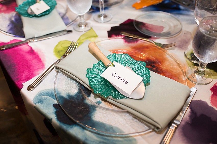 Robert Rominiecki's table had gifts on each guest's placemats.