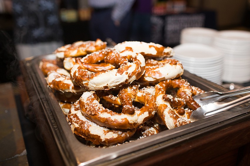 Michael's on the Bay served appetizers during cocktail hour.