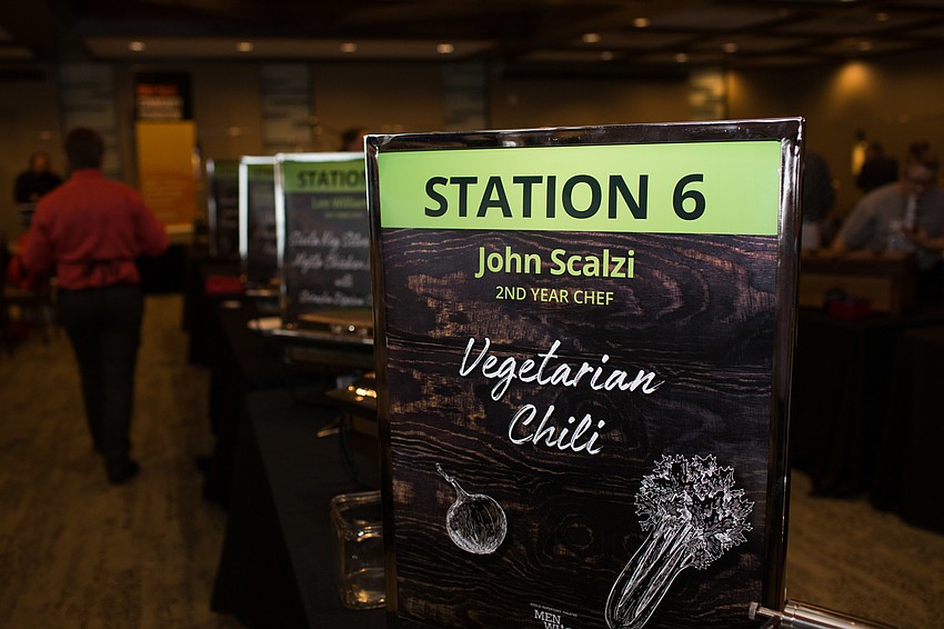 There were 10 stations set up for dinner.