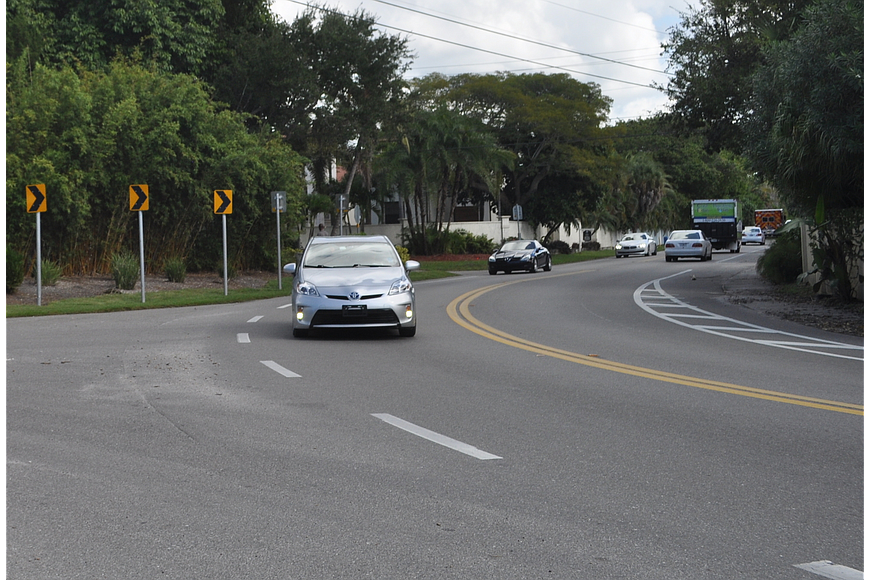 Part of the agreement between FDOT and Sarasota County is that the county will come up with a plan for improving conditions at this curve near the Siesta Bridge, and FDOT will pay for it.