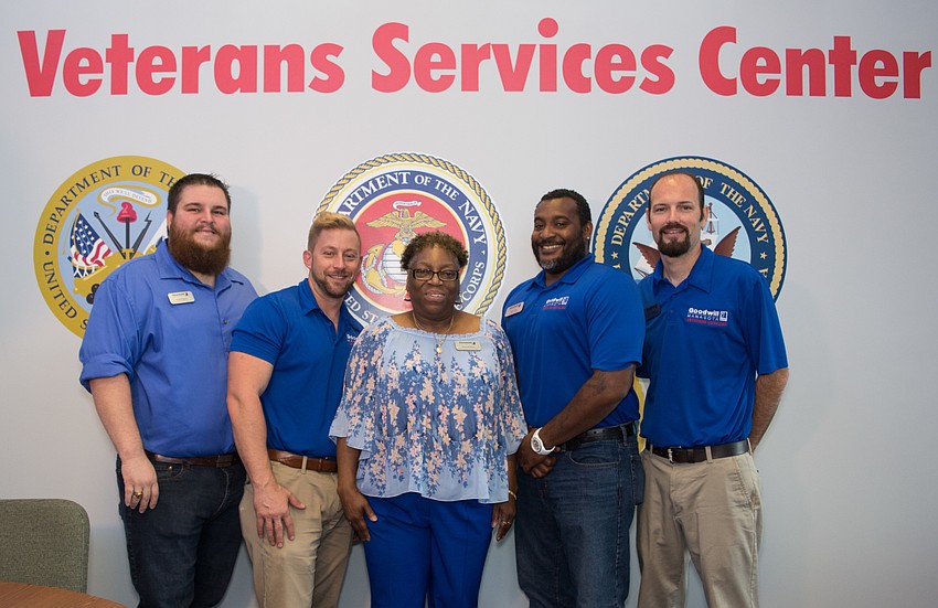 Todd Hughes, Bryann Jacobs, Janet McBride, Eric Davis and Chris Landis make up the Goodwill Veterans Services Program team.