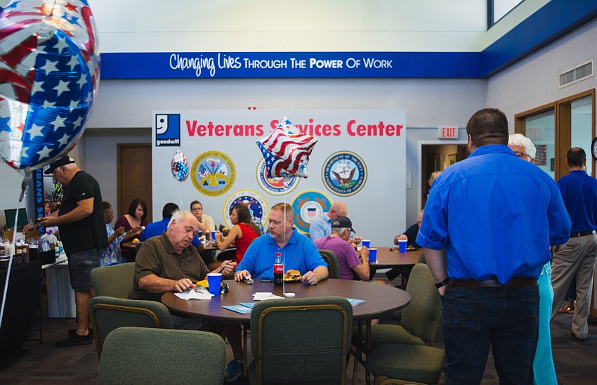 Veterans and members from partner organizations enjoyed a lunch together catered by Mission BBQ.