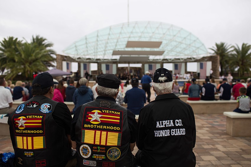 Veterans watch the ceremony.