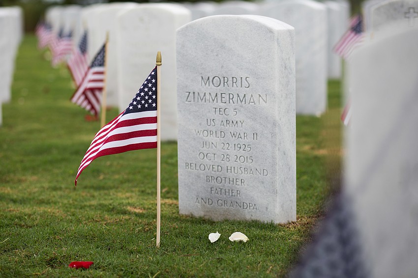 Rose petals were laid out amongst the stones.