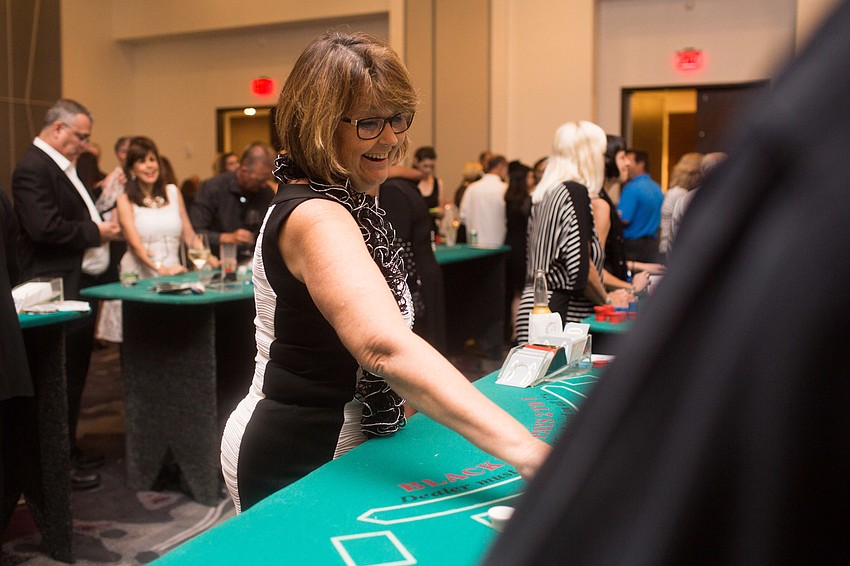 Volunteers worked the casino tables.