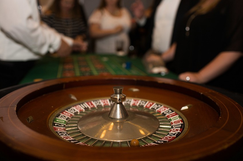 Guests played casino games for the first few hours of the evening.