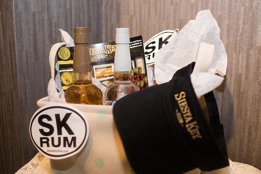 An array of silent auction items were available for bidding.