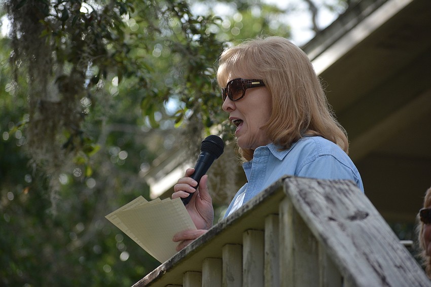 Braden Woods' Brenda Russell thanks everyone who had a hand in forming the new preserve.