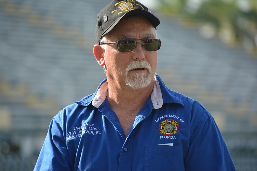 Mill Creek's Dave Daily was honored for his work with VFW Post 12055 and his service on Military Appreciation Night at LECOM Park.