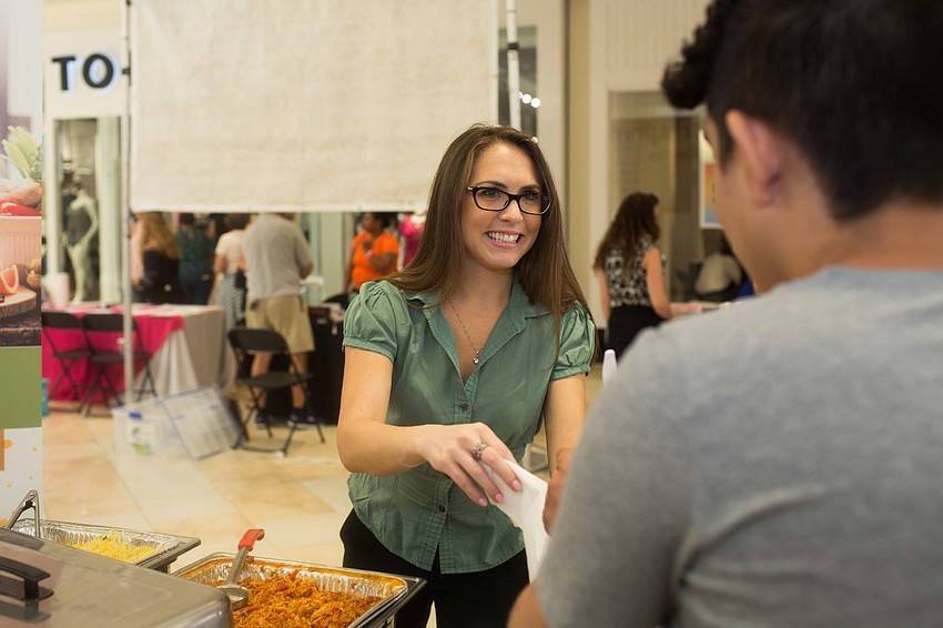Above the Grain, a catering company, served samples of spaghetti squash to guests.