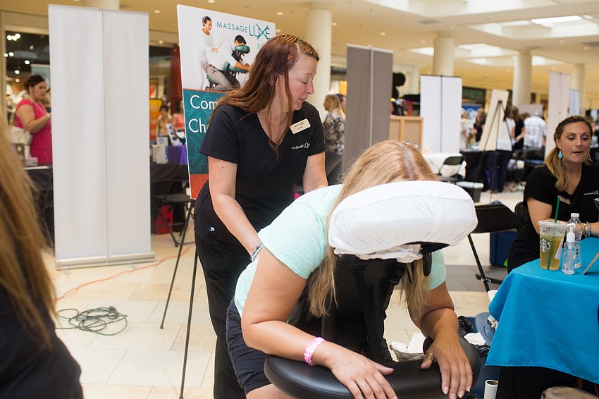 Massage Luxe had a line of women waiting to get a massage.
