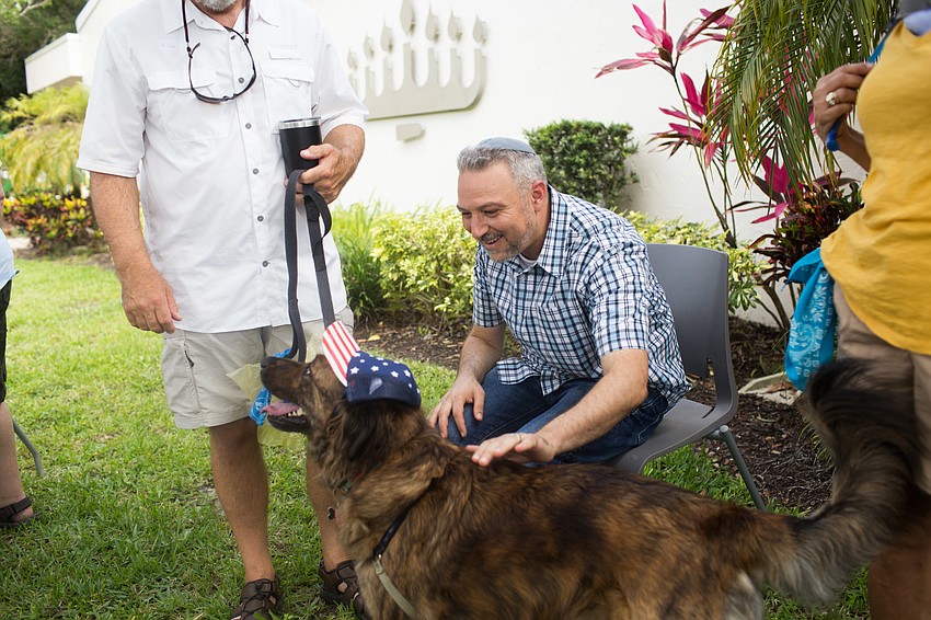 Ziggy gets blessed by Rabbi Michael Shefrin.