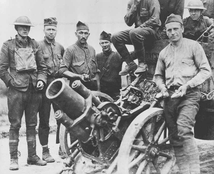 U.S. Marines after the Battle of Belleau Wood in World War I in France