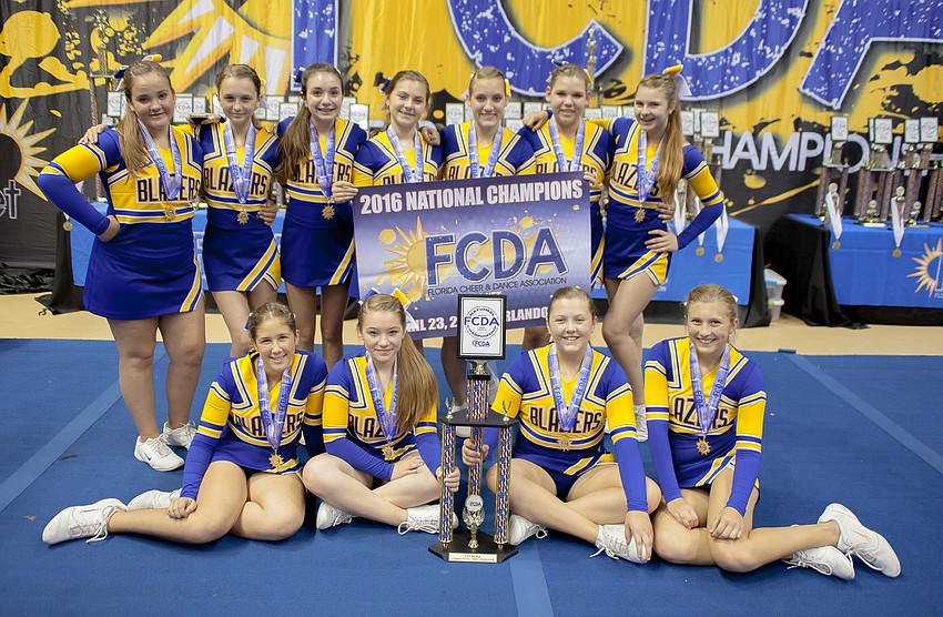 The Sarasota Christian Middle School cheerleading team won the national championship at the Florida Cheer & Dance Association Nationals on April 23. It was the program'   s first year back after a 20-year hiatus. Courtesy photo.