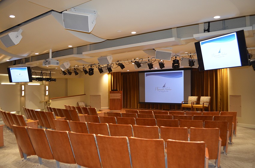 The new Pilgrim Hall has 100 seats, an integrated audio system and enhanced house and theatrical lighting.