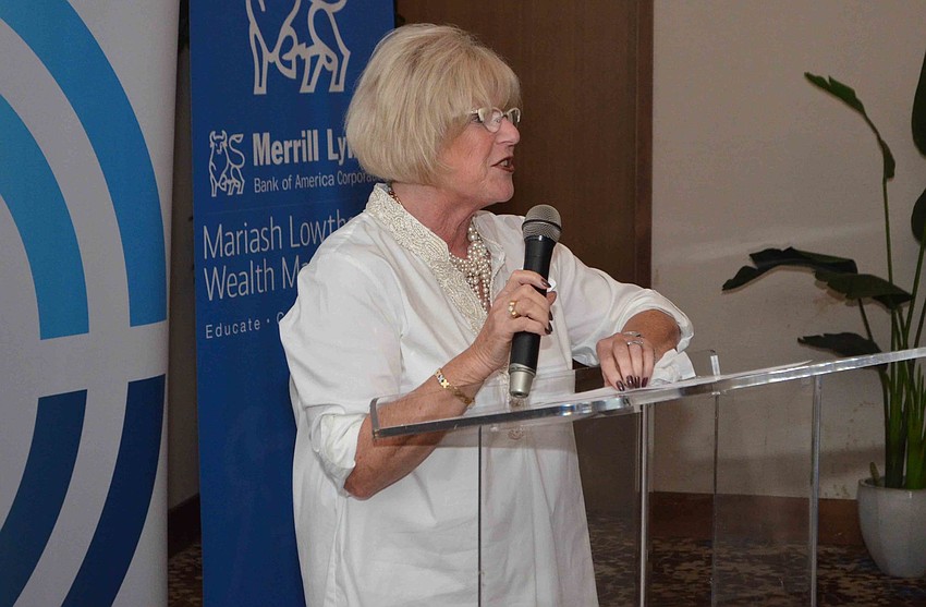 Chairwoman Sharanee Newman addresses the crowd.