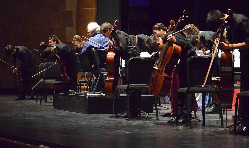 Members of the Perlman Music Program Chorus bow after performing at the Celebration Concert at Sarasota Opera House on Jan. 5.