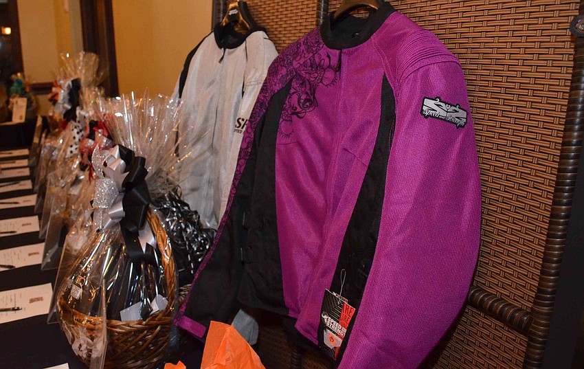 The Sarasota Powersports motorcycle package for the raffle included a small helmet, tank bags and both a women’s and men’s jacket.