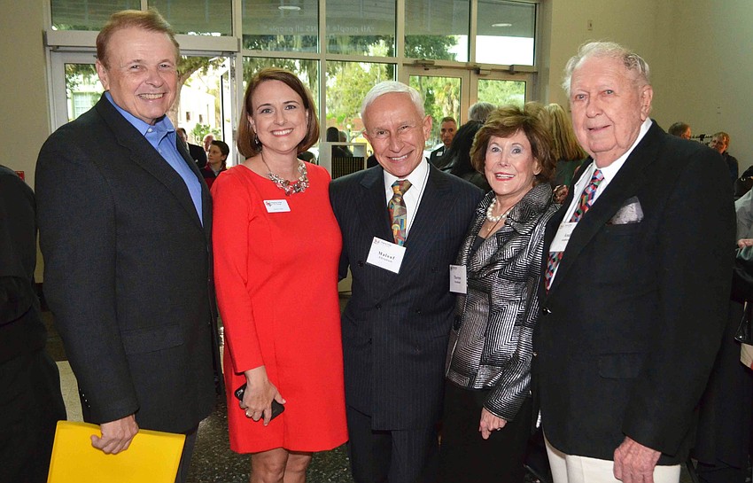 Ringling College President Larry R. Thompson, Stacey Corley, Malouf and Therese Abraham and Wendell Anderson