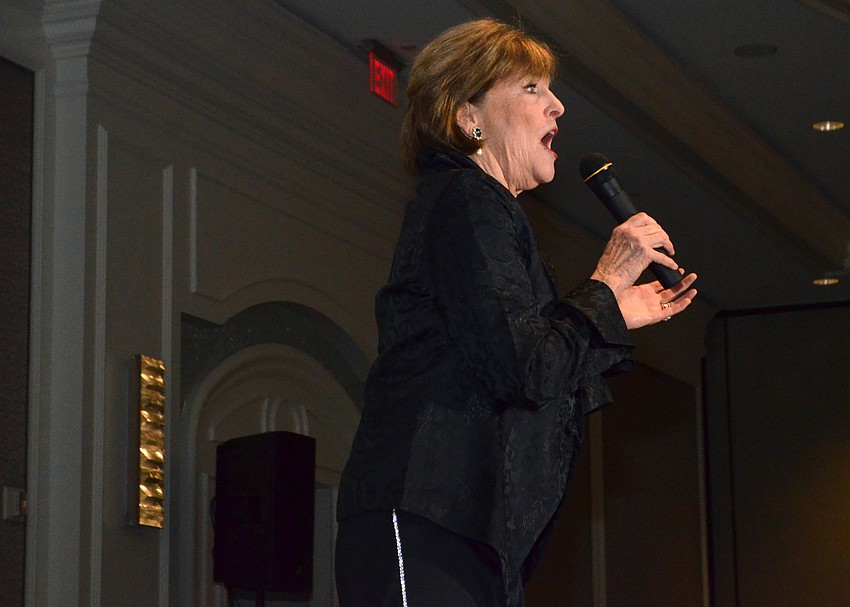 Frederica von Stade, mezzo-soprano, performs for attendees at dinner.
