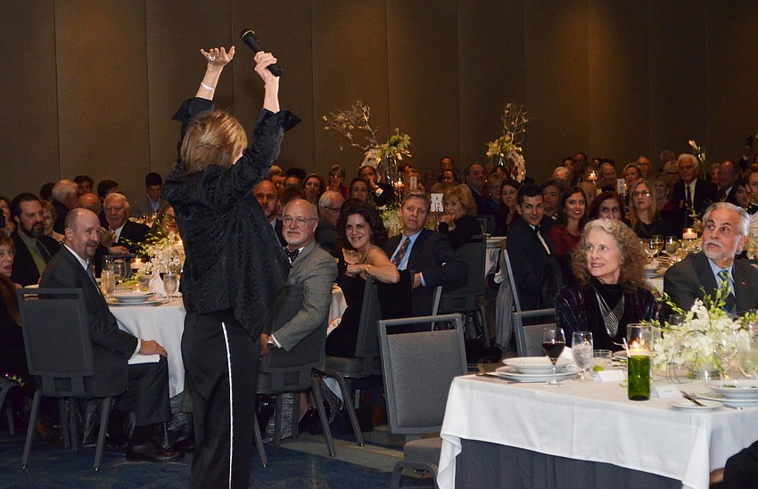 Frederica von Stade, mezzo-soprano, poses after performing for attendees at dinner.