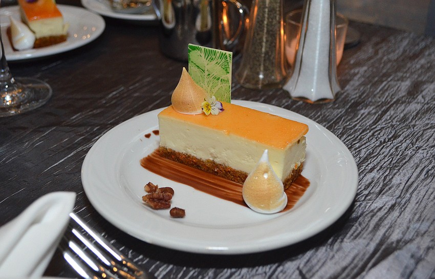Guests enjoyed cheesecake after dinner in the ballroom at The Ritz-Carlton, Sarasota on Jan. 11.