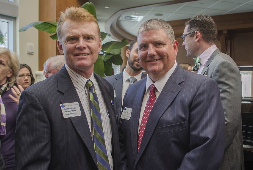 Sarasota County Commissioner Charles Hines and Superintendent Todd Bowden