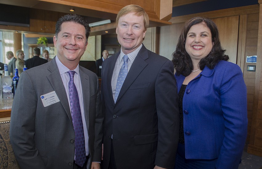 Argus Foundation President Jeff Charlotte, Florida Agriculture Commissioner Adam Putnam, Argus Foundation Executive Director Christine Robinson