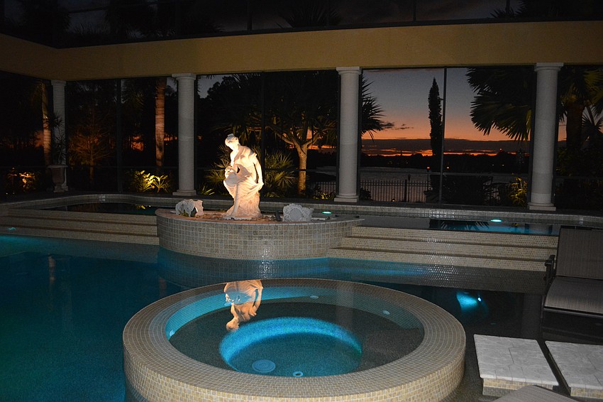 The stage was set up near Lou and Ann Marie Marinaccio'  s beautiful pool area which looks over the lake.