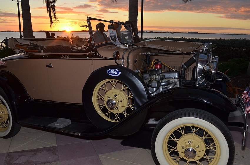 A 1931 Ford Model A Deluxe Roadster was on display.
