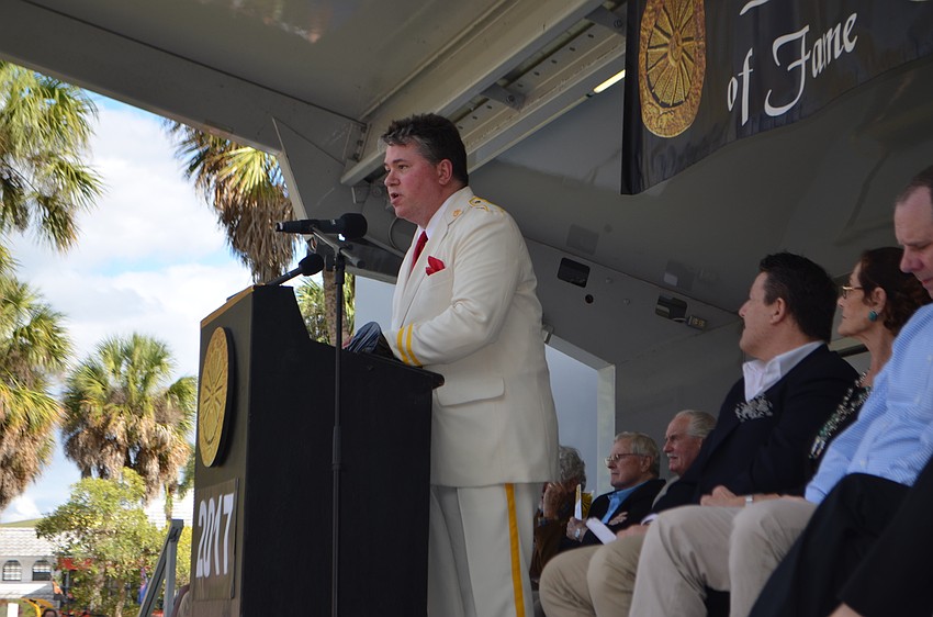 Andrew Glover speaks about Charles Schlarbaum.This year’s induction was dedicated to  Larry Marthaler and Schlarbaum.