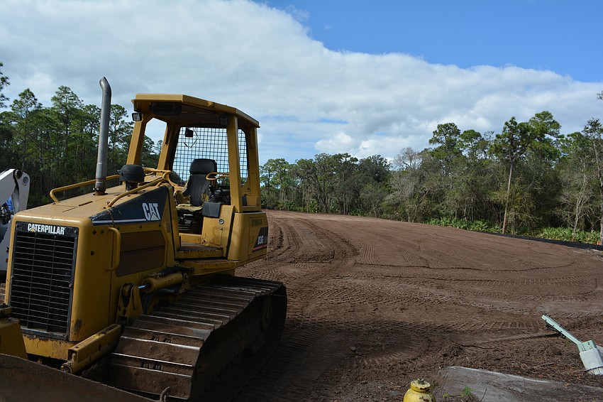 Heavy equipment sits next to the site of the new Elks Lodge at 4602 Lena Road.