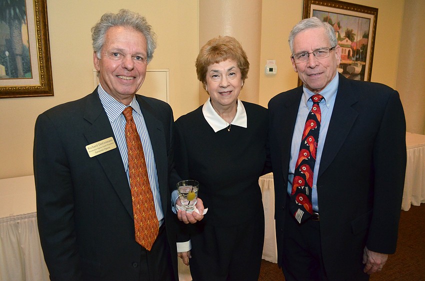Bradenton Opera Guild President Richard DeGennaro with Sandy and Richard Romley