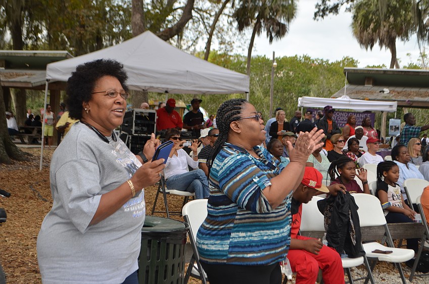 Rose Hoffman and Al McAnts dance to the choir from Trinity Baptist Church.