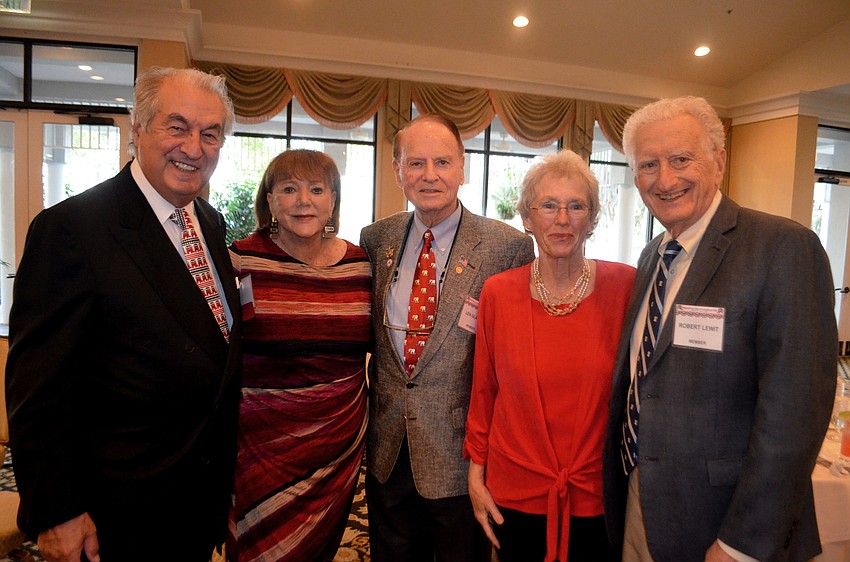 Republican Club of Longboat Key President Joe McElmeel, Helen and Len Glaser and Jane and Bob Lewit