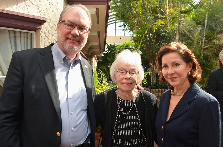Tom Koski, Beverly Koski and Hermitage Artist Retreat Co-Founder and Program Director Patricia Caswell