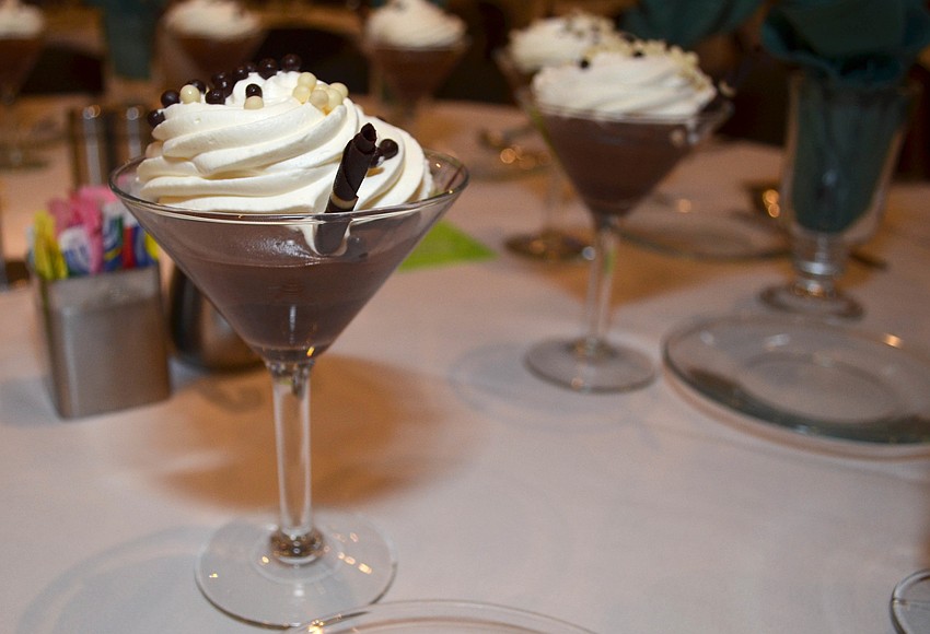 Guests enjoyed a chocolate mousse dessert at Michael’s On East on Jan. 18.