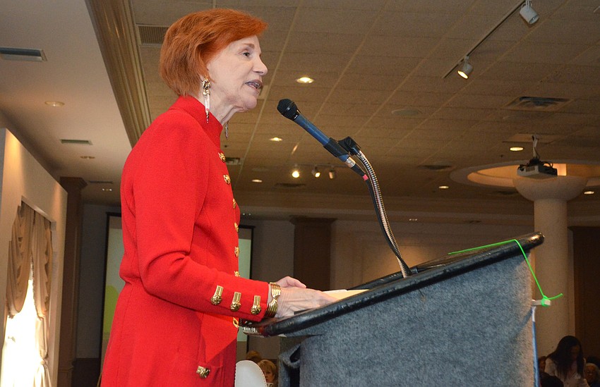 Chairwoman Geri Serot welcomes attendees.