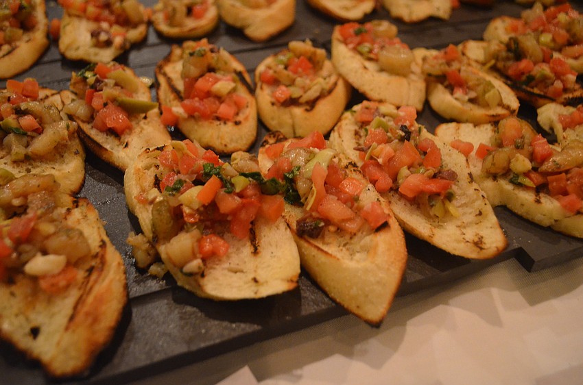 Chart House served mediterranean shrimp bruschetta.