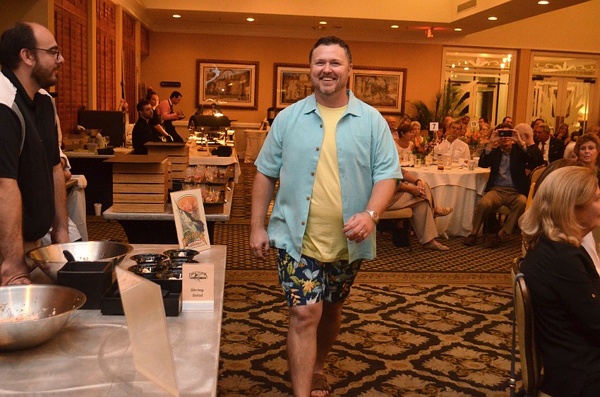 Edgar Bischoff models casual beachwear from Tommy Bahama during the 6th annual Taste of the Keys and Fashion Show.
