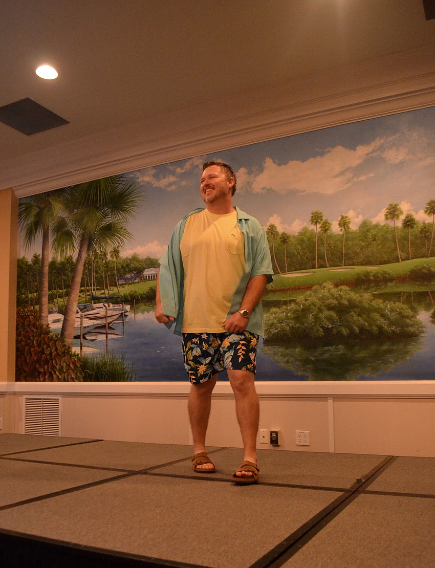 Edgar Bischoff models casual beachwear from Tommy Bahama during the 6th annual Taste of the Keys and Fashion Show. Each model wore two outfits during the fashion show.