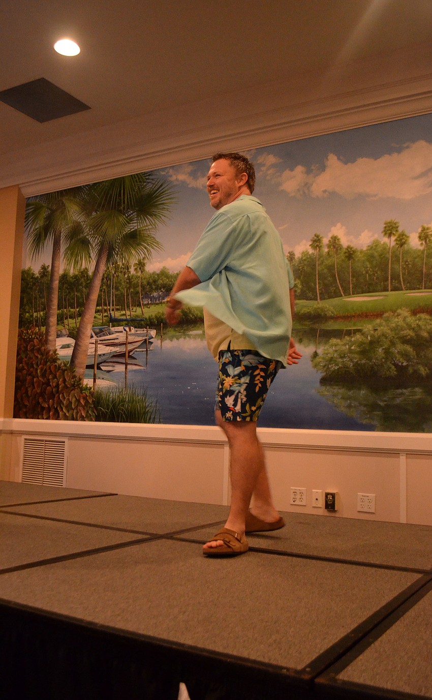 Edgar Bischoff models casual beachwear from Tommy Bahama during the 6th annual Taste of the Keys and Fashion Show.