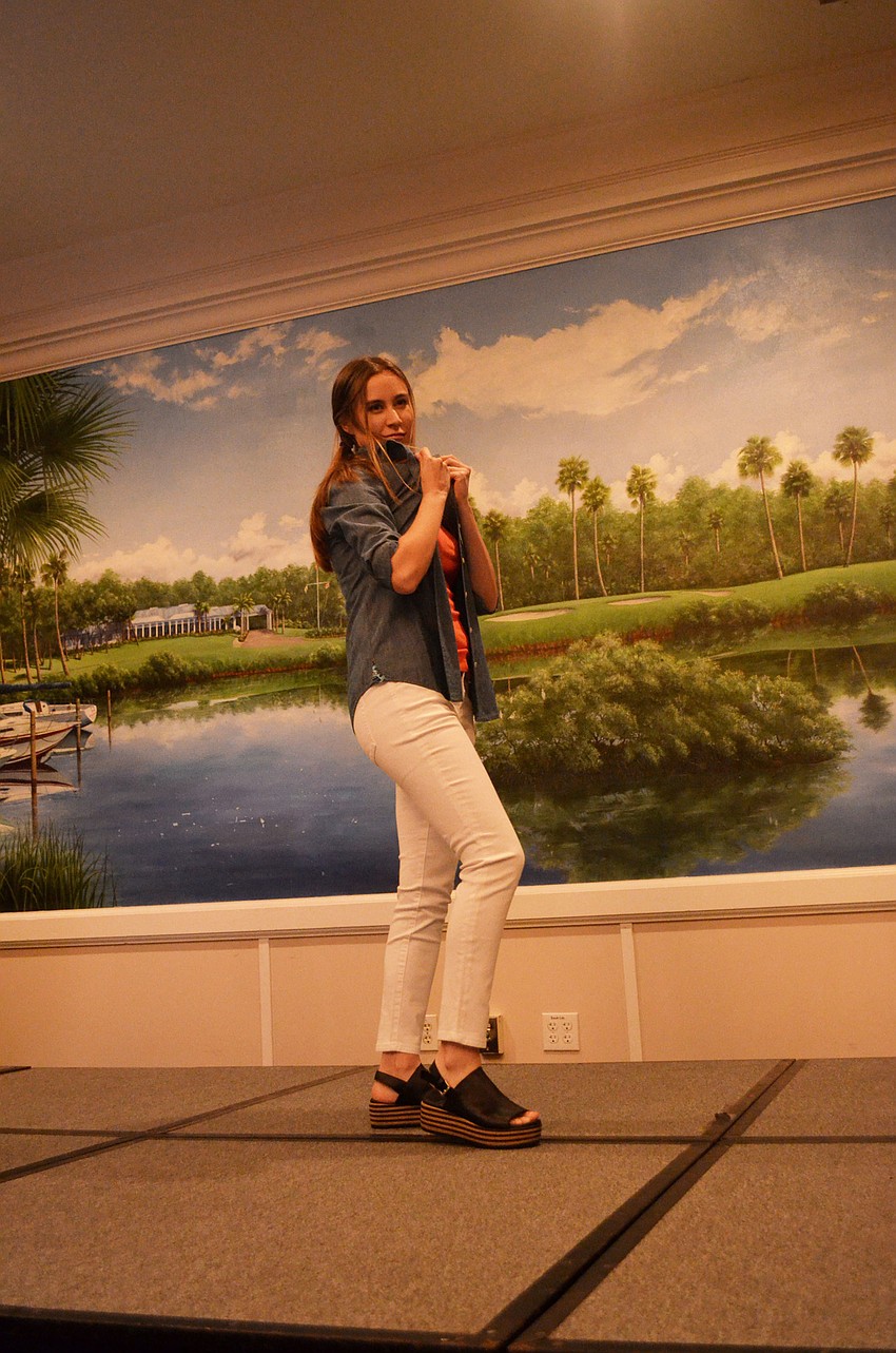 Juliana Carrillo models casual beachwear from Tommy Bahama during the 6th annual Taste of the Keys and Fashion Show. Each model wore two outfits during the fashion show.