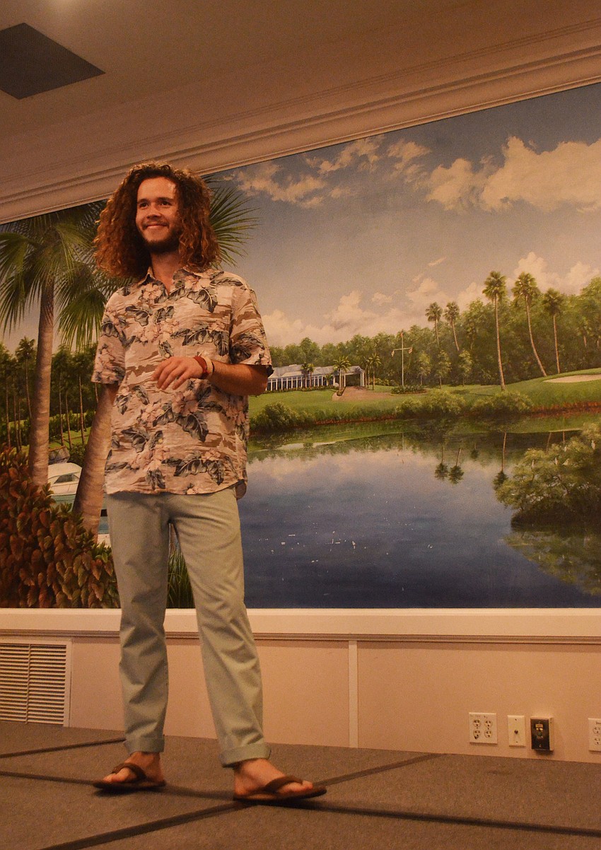 Jay McWilliams models casual beachwear from Tommy Bahama during the 6th annual Taste of the Keys and Fashion Show.