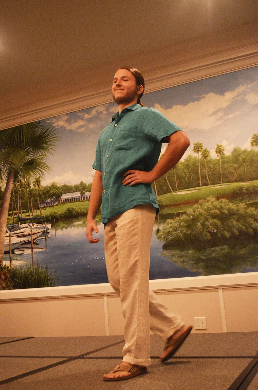 Orion Morton models casual beachwear from Tommy Bahama during the 6th annual Taste of the Keys and Fashion Show.