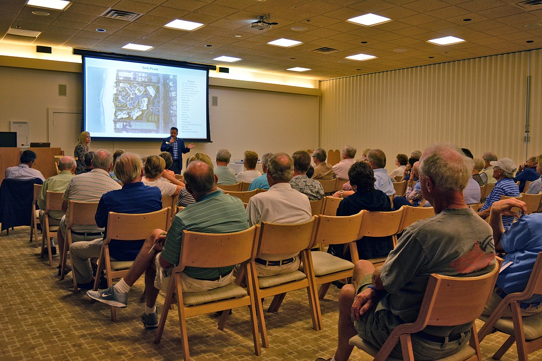 Longboat Key residents attended an informational forum last week at which Unicorp National Developments President Chuck WhIttall answered questions in advance of a March 14 referendum on expanding density at the Colony.
