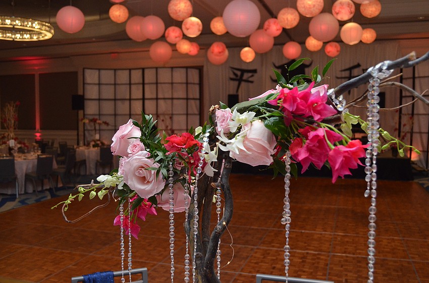 The theme for the evening, “A Japanese Affair,” was executed using cherry blossoms, lanterns and other traditional Japanese decor.