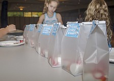 “Do you want to build a snowman?” kits were set out for the children as they arrived at the event.
