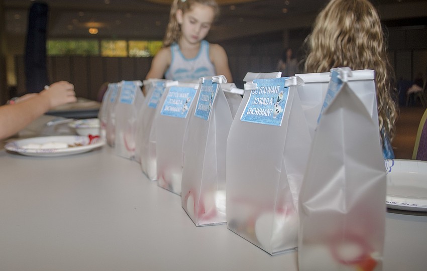 “Do you want to build a snowman?” kits were set out for the children as they arrived at the event.